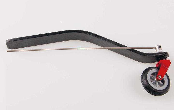 Actual product image Kuza Rear landing gear 150-220cc Carbon V2 with approx. 41mm wheel steerable