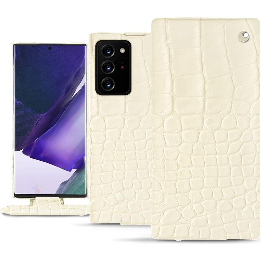 Noreve Lederschutzhülle vertikal (Samsung Galaxy Note 20 Ultra), Smartphone Hülle, Weiss