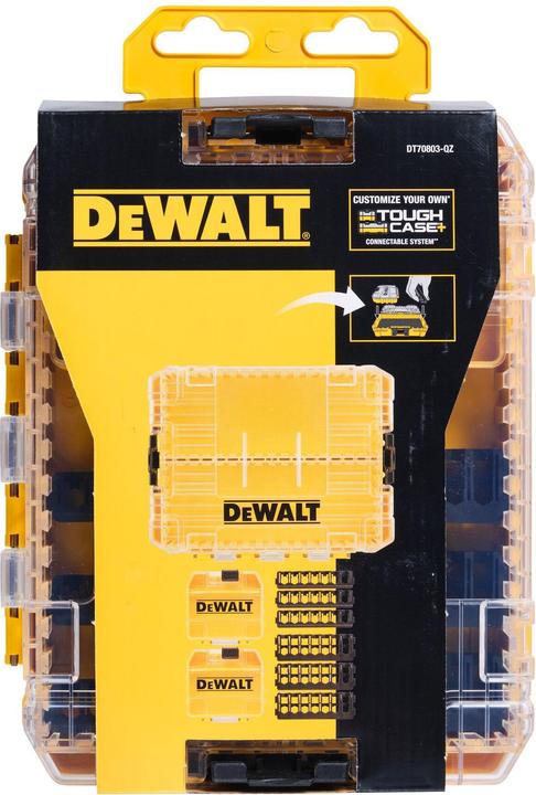 Actual product image DeWalt Medium-heavy case+ (DT70803-QZ) with 2 small large storage boxes and 6 tip holders (6 pieces)