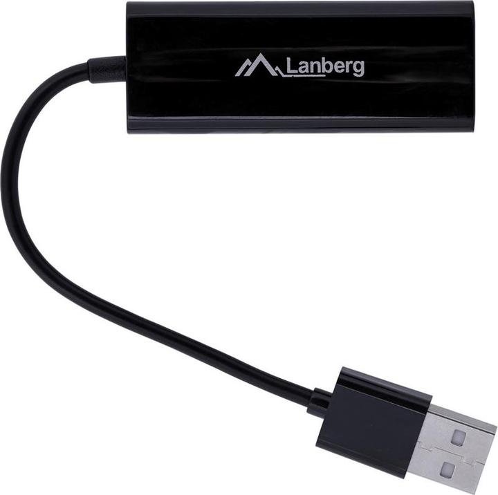 Actual product image Lanberg NC-0100-01 Cable Interface / Gender Adapter USB-A RJ-45 Black (USB, RJ45 (1x))