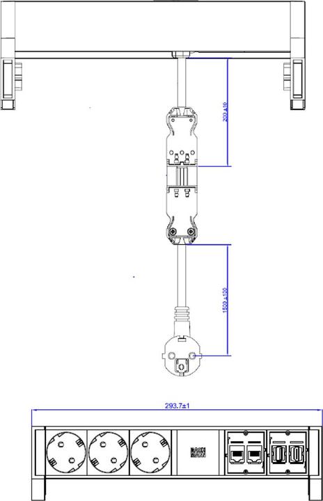 Produktbild Bachmann Desk 2 (7 x, CEE 7/7, USB, HDMI, RJ45, 1.50 m)
