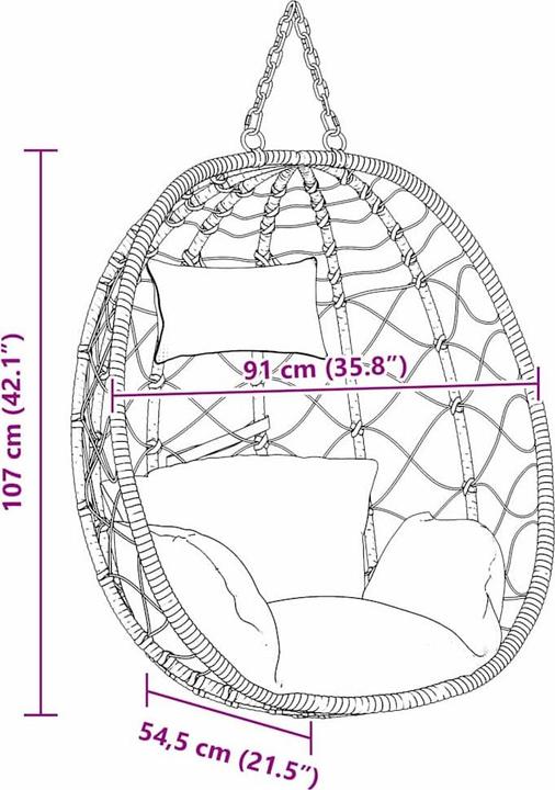 Actual product image vidaXL Hängesessel (110 kg)