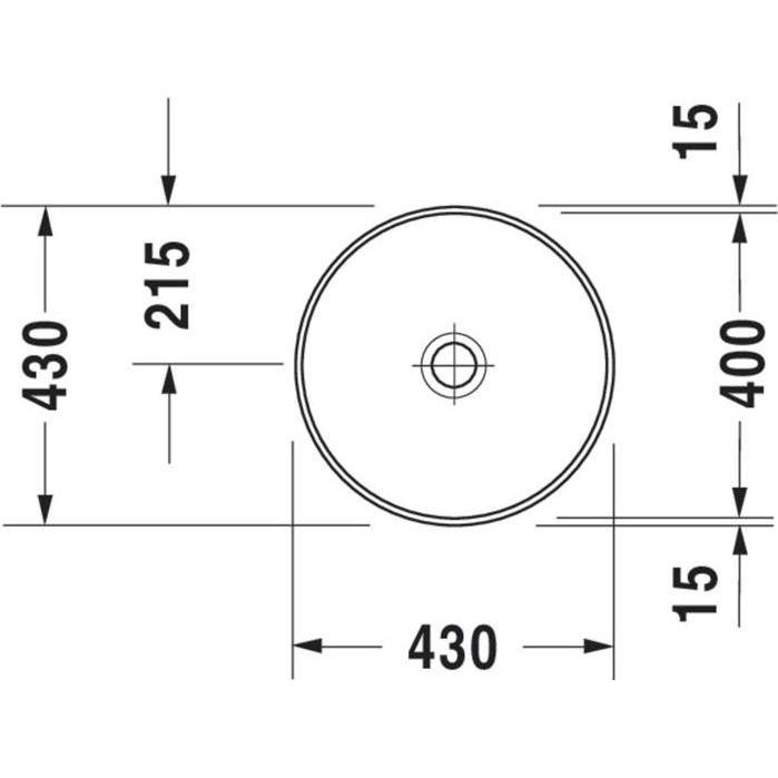 Thumbnail - Duravit, Waschbecken, Einbauwaschtisch ARCHITEC o ÜL HLB d= 400mm ohne Hahnloch weiss (430 mm, 430 mm)
