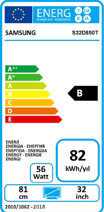 Energie-Label Samsung S32d850t (2560 x 1440 Pixel, 32")