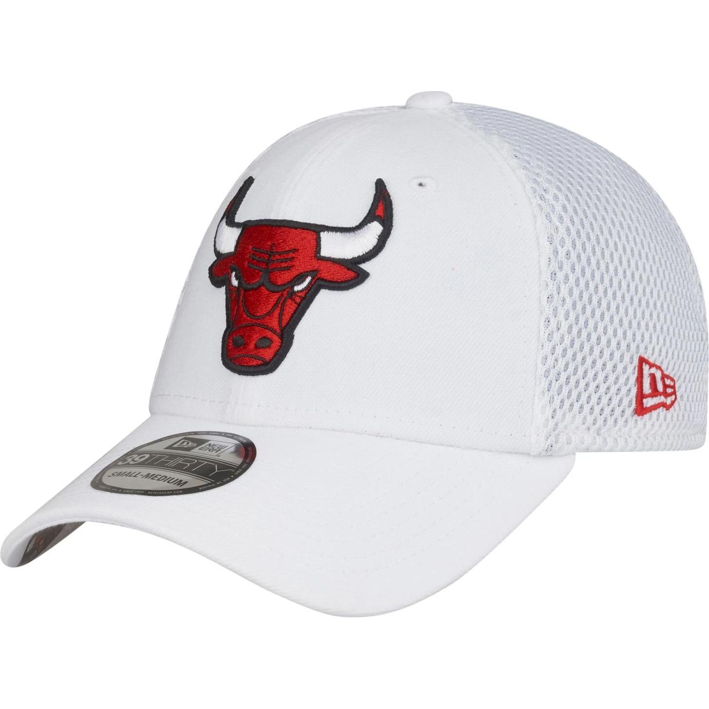 New Era, Herren, Cap, 39Thirty Stretch Mesh Cap - Chicago Bulls - M/L, Weiss, (M)