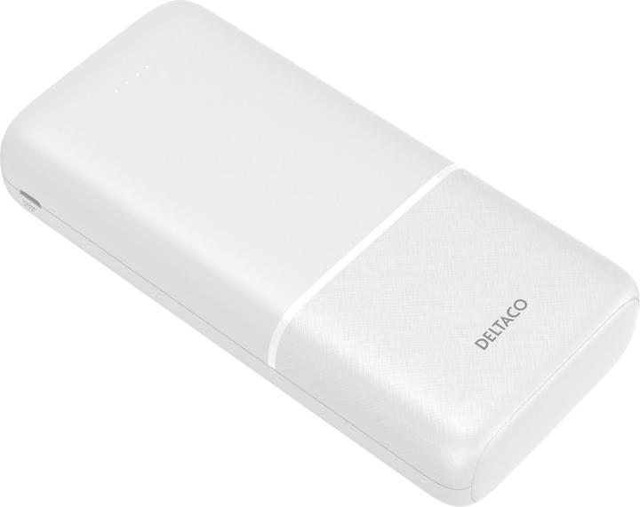 Immagine prodotto Deltaco Powerbank 20.000 mAh, 2x USB-A, 1x USB-C - Bianco (20000 mAh, 10.50 W, 74 Wh)