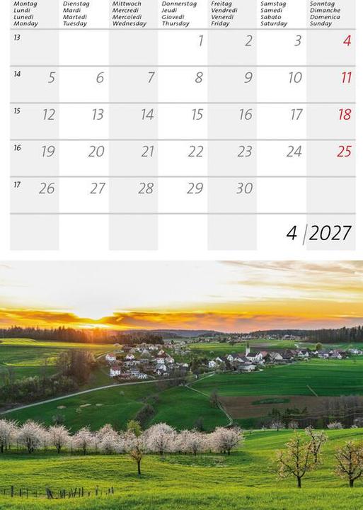 Actual product image Kleiner Schweizer Kalender 2027 (14.8 x 22 cm)