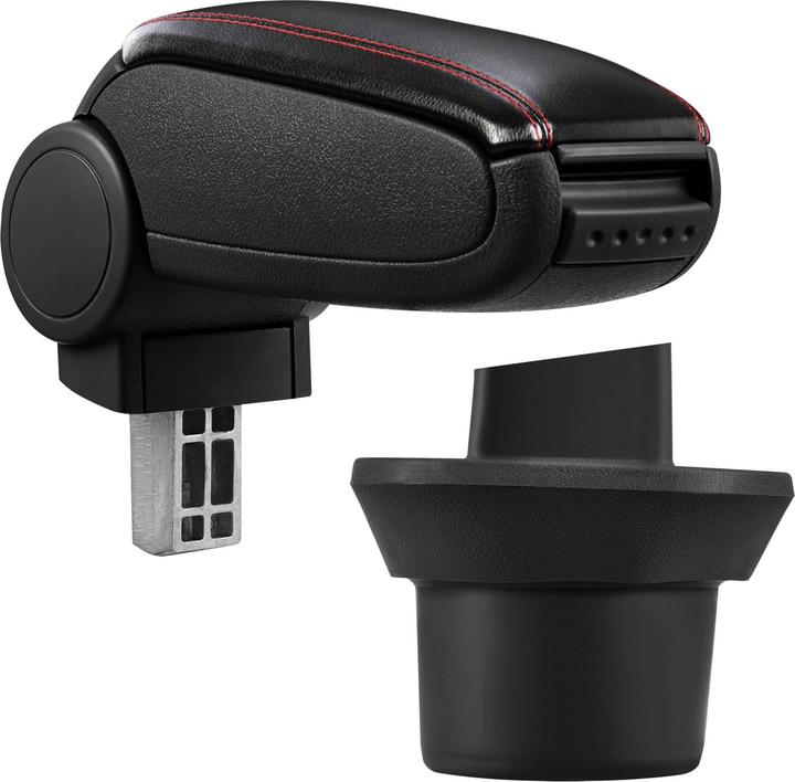 Pro-Tec Mittelarmlehne BMW Mini R55 56 57 Staufach Kunstleder Schwarz mit roten Nähten