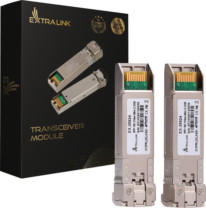 Produktbild Extralink SFP+ 2-pack | SFP+ Módulo |, LC/UPC, 1310nm,, single mode, DOM