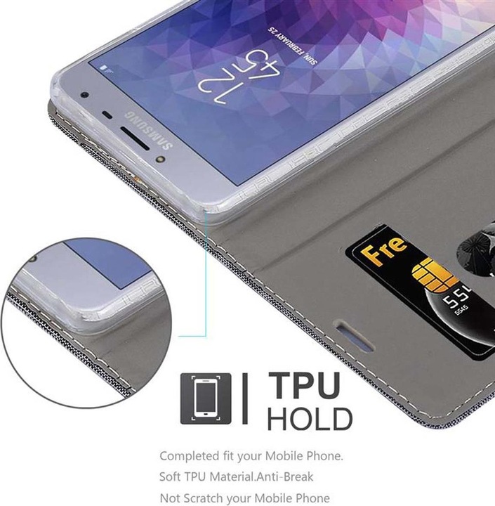 Produktbild Cadorabo Book Jeans Optik Cover (Samsung Galaxy J4 (2018))