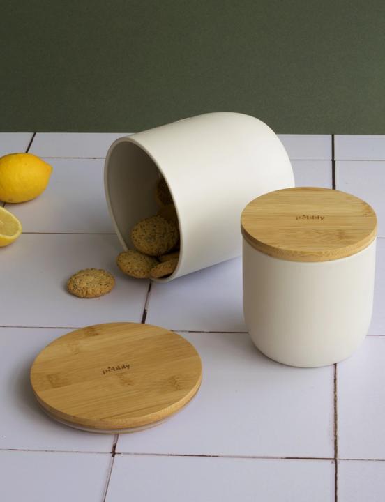 Immagine prodotto Pebbly Barattolo per biscotti in metallo bianco 2300ml/15x15x15,5 cm (2.30 l)