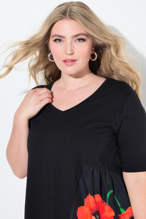 Produktbild Miamoda Kleid, A-Linie, Blütenmotiv, Mesheinsatz (44)