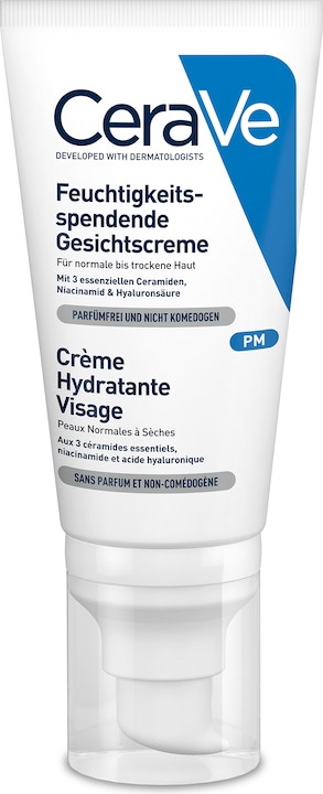 CeraVe Feuchtigkeitsspendende Gesichtscreme (52 ml, 24h Creme)