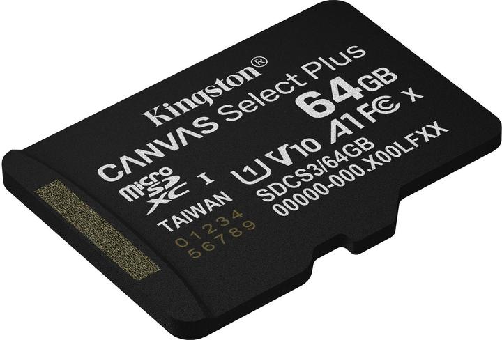 Actual product image Kingston Canvas Select Plus micSDXC 64GB Gen3 (64 GB, microSDXC, U1, UHS-I)