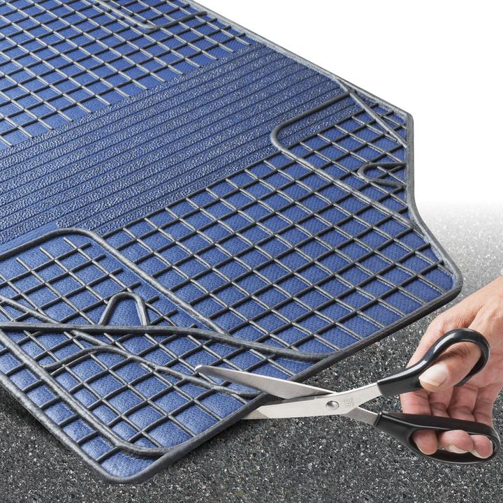 Actual product image Walser Universal rubber car mat set, 4-piece car mats, can be cut to size (2 front mats + 2 rear mats)