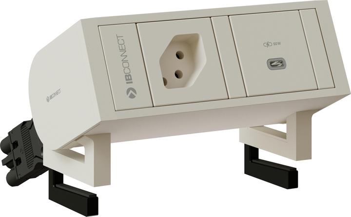 Image du produit IB Connect Prise SUPRA blanche 1x type 13 1x USB-C 60W (1x, Type 13, USB-C)