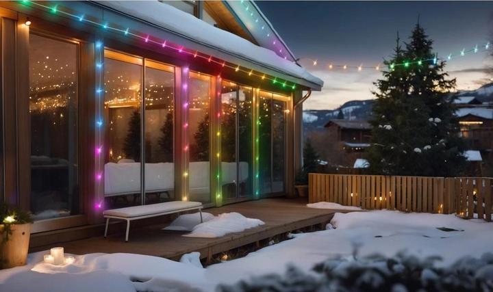 Produktbild Hama Smarte LED-Lichterkette, WLAN, Farbwechsel, dimmbar, aussen, IP44, 10m, Bunt (1 m)