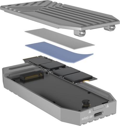 Actual product image Icy Box IB-1919M-C42 M.2 NVMe Enclosure via USB4 (M.2 2280)