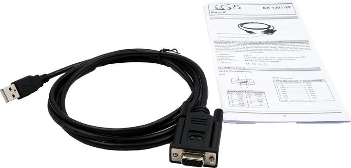 Image du produit Exsys EX-1301-2F - USB vers 1 x RS232 avec connecteur femelle 9 broches