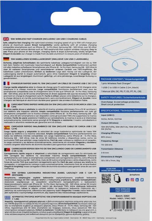 Immagine prodotto prio Caricabatterie veloce (15 W)