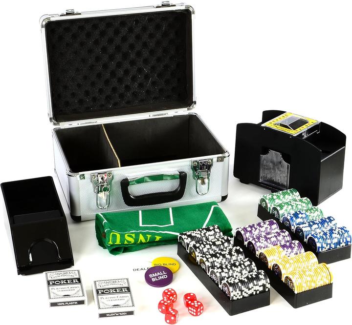 Uno Waterproof Mallette De 100 Jetons De Poker "CROWN" - Version CASH GAME - En Clay Poker Set