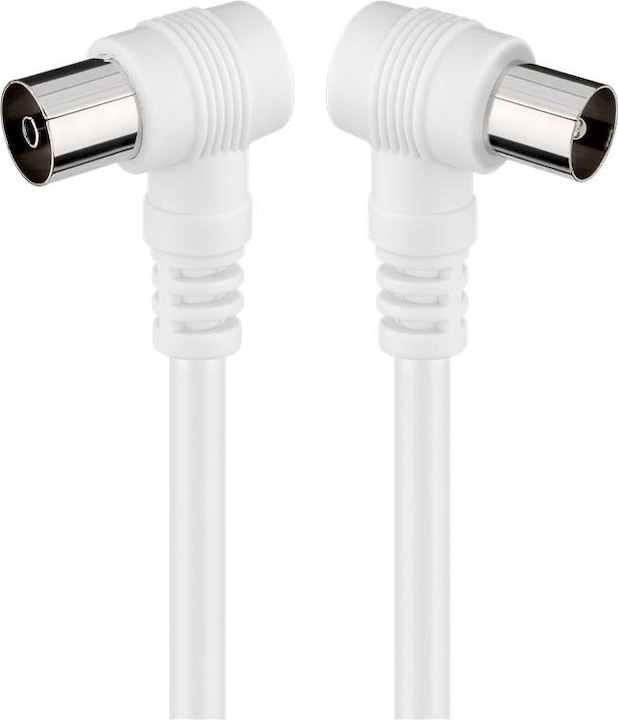 Goobay Antennen Winkel Anschlusskabel, Weiss, 2.5 m (70 dB, Antennenkabel)