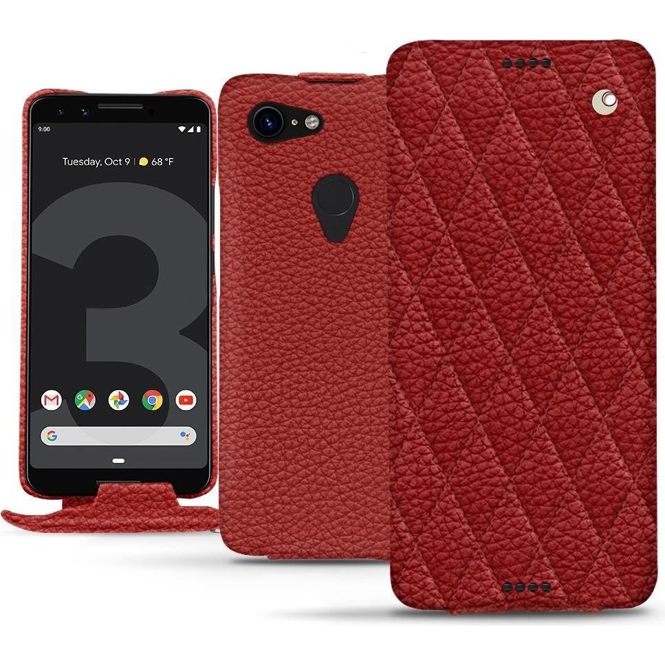 Noreve Lederschutzhülle vertikal (Google Pixel 3), Smartphone Hülle, Rot