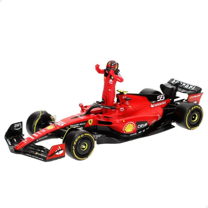 No Name Bburago Diecast 1:24 Formula Racing Ferrari SF-23 Carlos Sainz #55 with Driver Figure Ages 14+ 18-2
