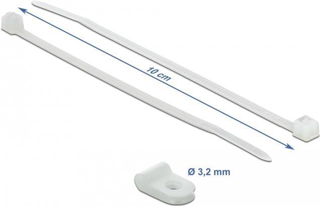 Image du produit Delock Kit de colliers de serrage - 10 cm - blanc (100 mm, 10 pcs)