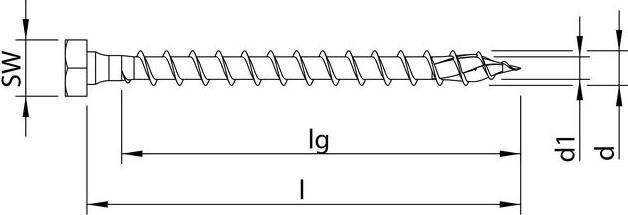 Image du produit Heco TOPIX-plus 10,0 x 80, tête combinée six pans, tête hexagonale + T-Drive, filetage complet, zingué (50 Vis par pièce)