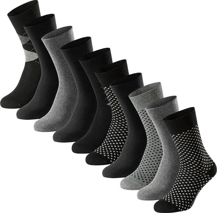 Schiesser - Bluebird - Socken - 10er Pack (39-42 Grau / schwarz) (10er Pack, 39 - 42)