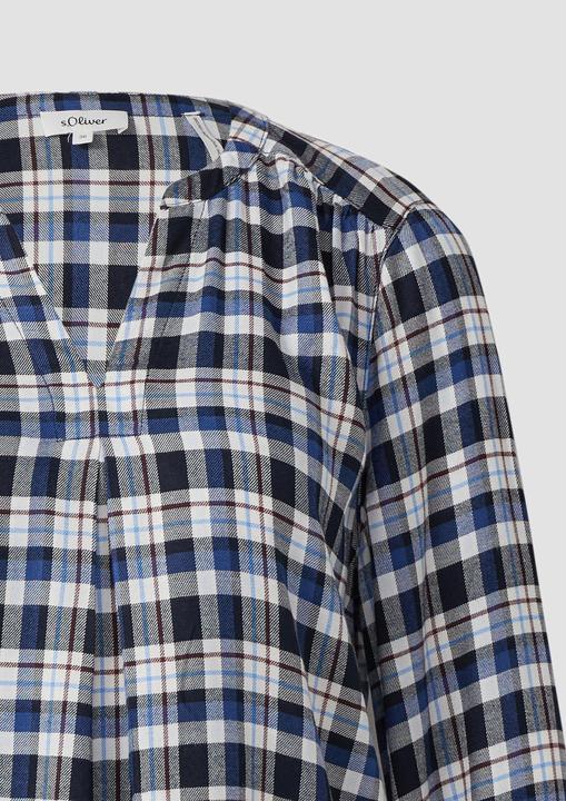 Immagine prodotto s.Oliver Bluse Karo-Bluse mit Faltendetail und elastischen Ärmelbündchen (46)