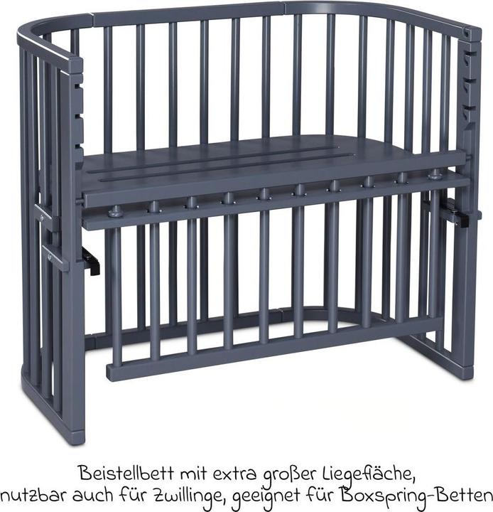 Actual product image Babybay Boxspring Comfort Plus co-sleeper bed - slate grey