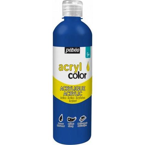 Pebeo, Künstlerfarbe + Bastelfarbe, Acrylcolor (Primärblau, 500 ml)