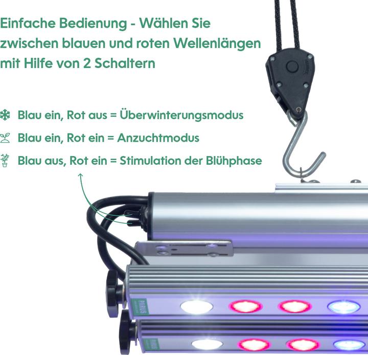 Parus by Venso plant fitting GrowLight Quattro 60W, stimulation of photosynthesis and chlorophyll fo (LED, 245 V)