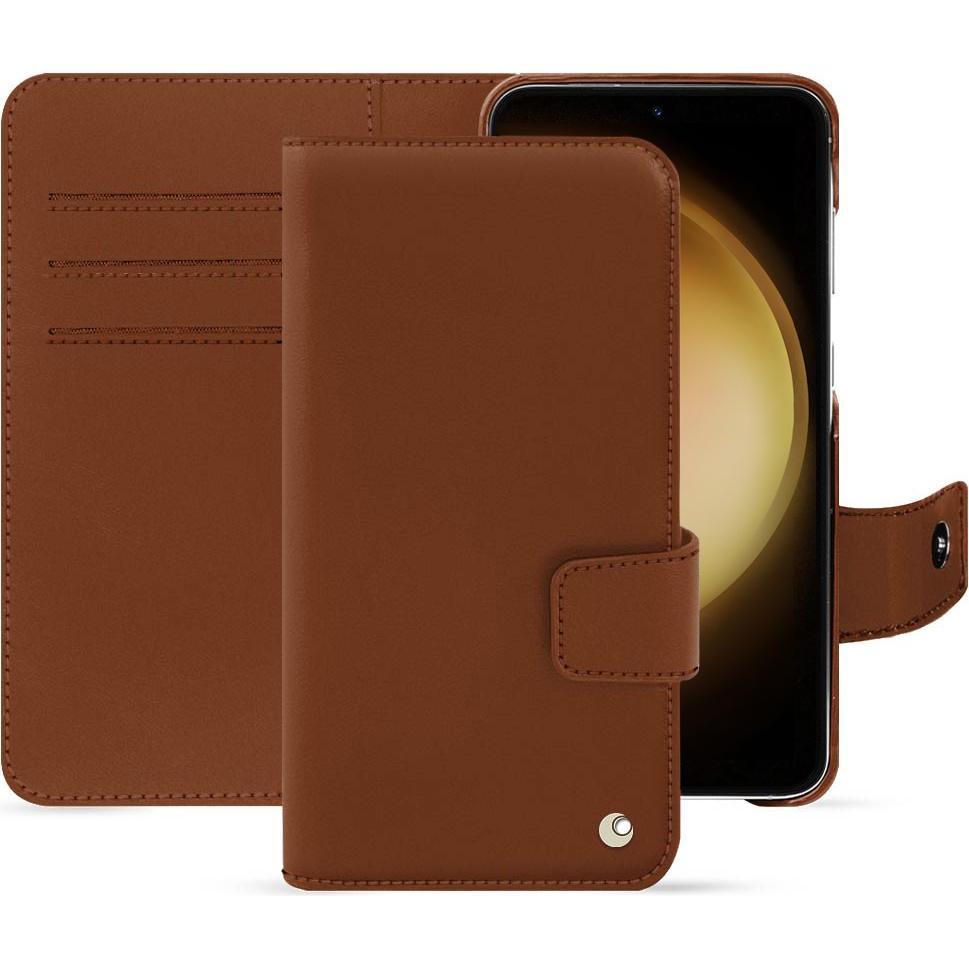 Noreve Lederschutzhülle Samsung Galaxy S23+ (Samsung Galaxy S23+), Smartphone Hülle, Braun