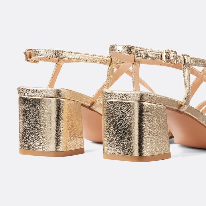 Actual product image La Redoute Collections Sandaletten in Metallic-Optik (38)