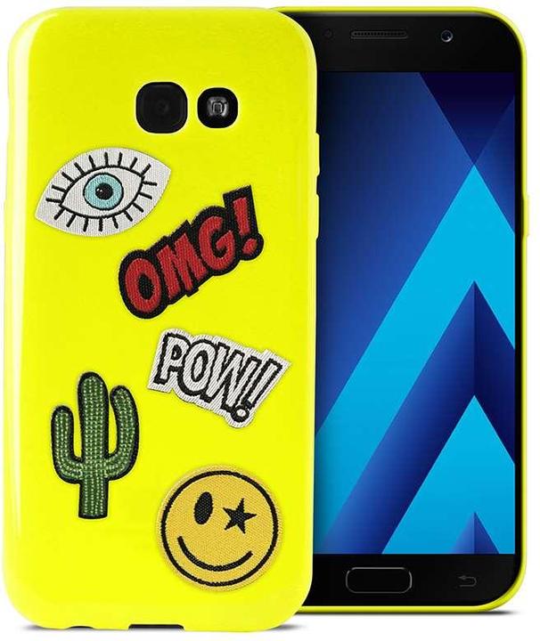 Produktbild Puro Patch Mania – Samsung Galaxy A3 (2017) Hülle, Set mit 5 Aufklebern (gelb) (Samsung Galaxy A3 (2017))