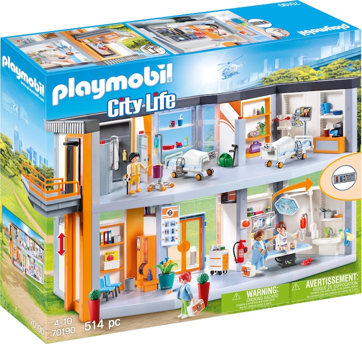 Produktbild Playmobil Grosses Krankenhaus mit Einrichtung (70190, Playmobil City Life)
