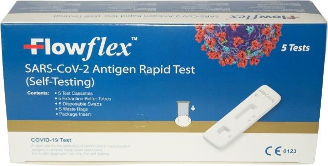 Actual product image Flowflex SARS-CoV-2 Antigen Rapid Test (5 x)