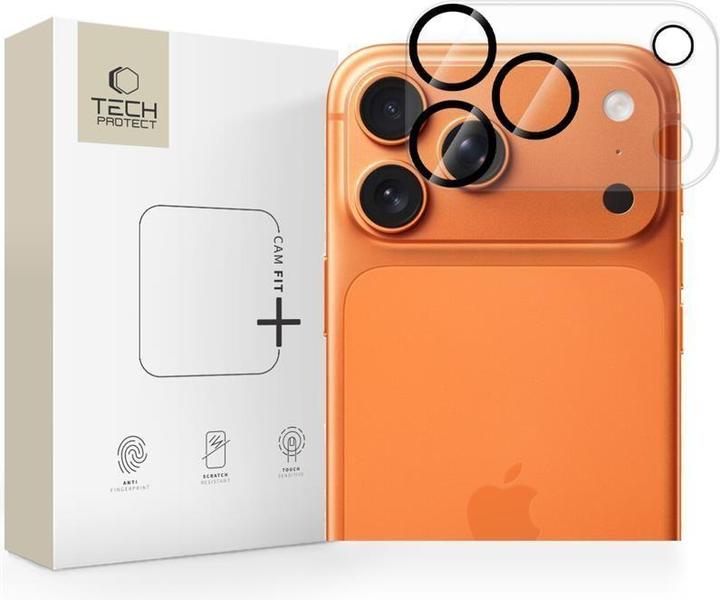 Tech-Protect Cam Fit+ Kameraabdeckung für iPhone 17 Pro – Transparent (1 pcs., Apple iPhone 17 Pro)