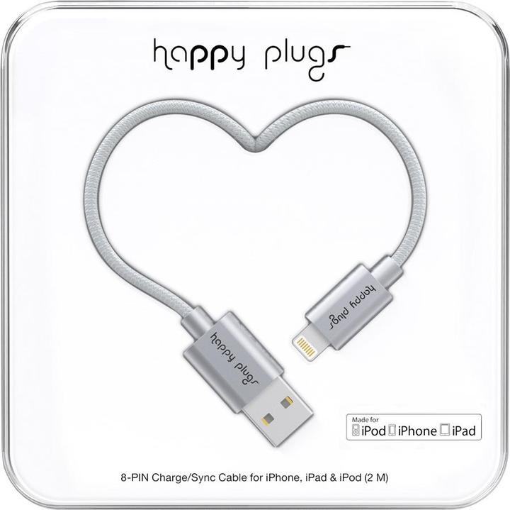 Immagine prodotto Happy Plugs Cavo da Lightning a USB per ricarica/sincronizzazione MFI Deluxe EDT (2,0 m) - Grigio spazio (2 m, USB 2.0)
