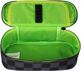 Actual product image Starpak Pencil case, oval pocket, 1 zip, black checkerboard pattern