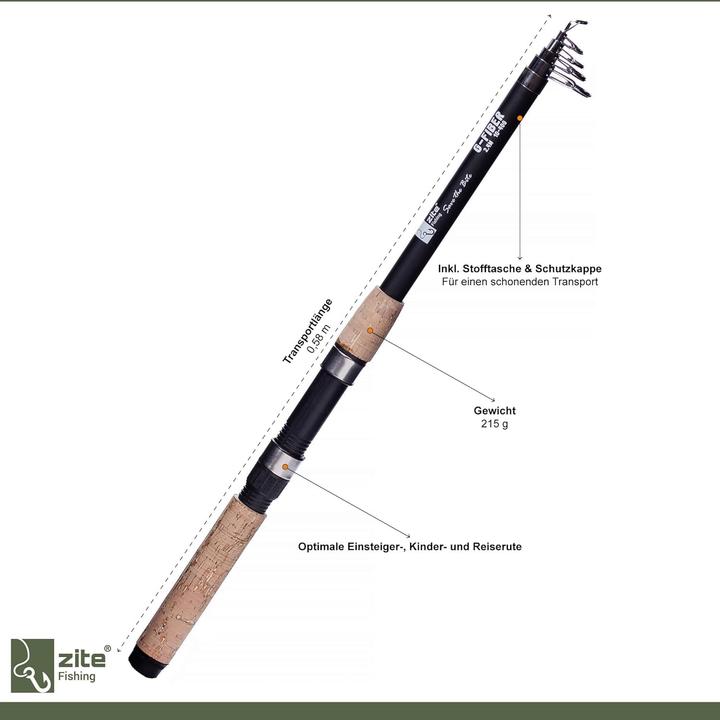 Image du produit Zite Teleskop-Angelrute mit Korkgriff (Télescope, 240 cm)