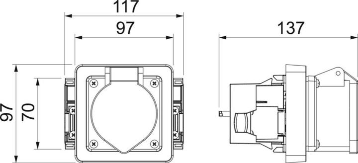 Actual product image OBO Bettermann Junction box for CEE plug-in units 6288635