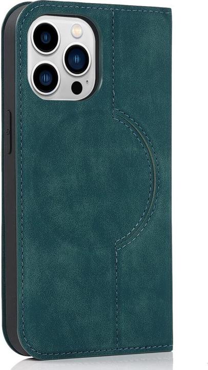 Actual product image Cover-Discount iPhone 15 Pro - MagSafe Flip Case RFID blue (Apple iPhone 15 Pro)