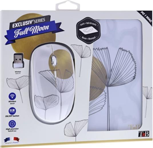 Image du produit T'nB Ensemble Tapis - Souris sans fil Exclusiv' Full Moon (Blanc) (Sans fil)