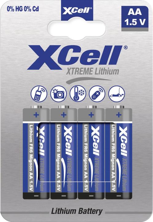 Image du produit XCell Pile XTREME lithium AA 4 pièces (4 pcs, AA / LR6 / LR06 / Mignon / R6 / R14505, 3000 mAh)