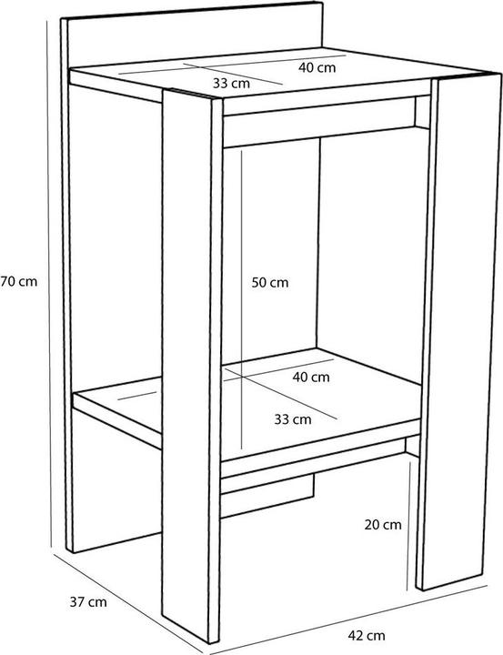 Actual product image Hübsch Merge Bedside Table Natural (37 x 37 x 70 cm)
