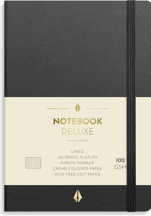 Immagine prodotto Burde Notizbuch Deluxe A6 schwarz (A6, Righe, Copertina rigida)